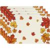 Artoid Mode Maple Leaves Fall Placemats Set of 4, 12×18 Inch Thanksgiving Seasonal Table Mats for Party Kitchen Dining Decoration