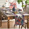 Artoid Mode American Flag Vases Flowers 4th of July Round Placemats Set of 4, 14 Inch Patriotic Memorial Day Round Table Mats for Dining Decoration(Blue/Red)