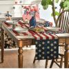 Artoid Mode American Star Stripes 4th of July Round Placemats Set of 4,14 Inch Patriotic Memorial Day Table Mats for Party Kitchen Dining Decoration(Red/Blue)