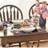 Artoid Mode Stars Black Cat Patriotic 4th of July Placemats Set of 4, 12×18 Inch Memorial Day Holiday Table Mats for Party Kitchen Dining Decoration