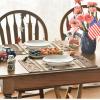 Artoid Mode Wood Stars Strip-Shaped Patriotic 4th of July Placemats Set of 4,12×18 Inch Memorial Day Seasonal Spring Table Mats for Party Kitchen Dining Decoration(Wood)