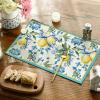 Artoid Mode Blue Lemon Iris Summer Placemats Set of 4, 12×18 Inch Seasonal Table Mats for Party Kitchen Dining Decoration(Blue)