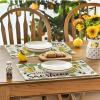 Artoid Mode Lemon Bee Leaves Hello Sunshine Summer Placemats Set of 4, 12×18 Inch Seasonal Spring Table Mats for Party Kitchen Dining Decoration
