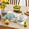 Artoid Mode Sunshine Starfish Shell Summer Placemats Set of 4, 12×18 Inch Seasonal Spring Holiday Table Mats for Party Kitchen Dining Decoration
