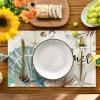 Artoid Mode Sunshine Starfish Shell Summer Placemats Set of 4, 12×18 Inch Seasonal Spring Holiday Table Mats for Party Kitchen Dining Decoration
