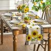 Artoid Mode Yellow Buffalo Plaid Sunflower Sunshine Vase Summer Placemats Set of 4, 12×18 Inch Spring Table Mats for Party Kitchen Dining Decoration(Beige)
