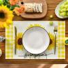 Artoid Mode Yellow Buffalo Plaid Sunflower Sunshine Vase Summer Placemats Set of 4, 12×18 Inch Spring Table Mats for Party Kitchen Dining Decoration(Yellow)