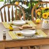 Artoid Mode Yellow Buffalo Plaid Sunflower Sunshine Vase Summer Placemats Set of 4, 12×18 Inch Spring Table Mats for Party Kitchen Dining Decoration(Yellow)