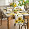 Artoid Mode Yellow Buffalo Plaid Sunflower Sunshine Vase Summer Placemats Set of 4, 12×18 Inch Spring Table Mats for Party Kitchen Dining Decoration(Yellow)