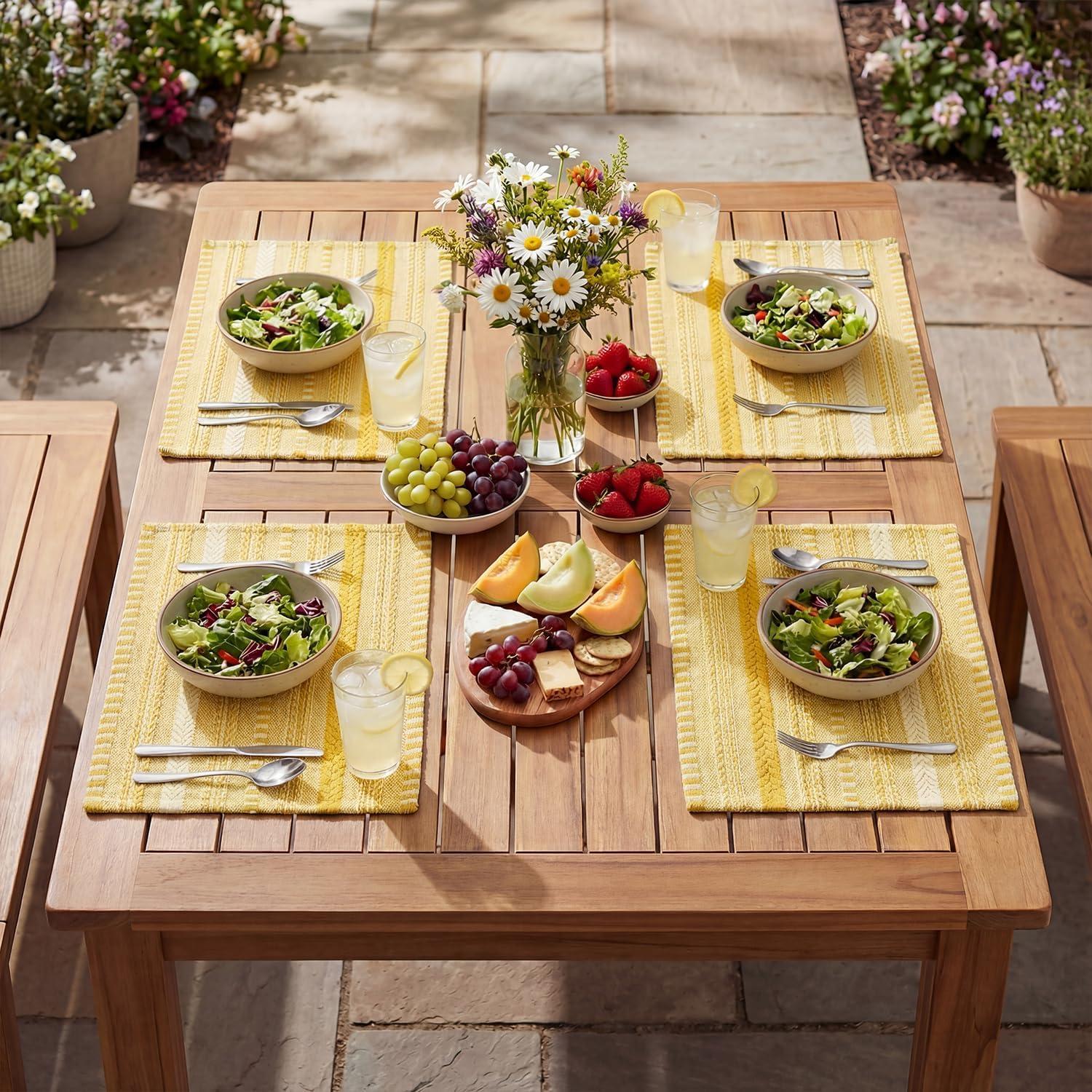 image:imageArtoid Mode Black Farmhouse Woven Braided Stripe Placemats Set of 412x18 Inch Seasonal Holiday Table Mats Party Kitchen Dining DecorationYellow