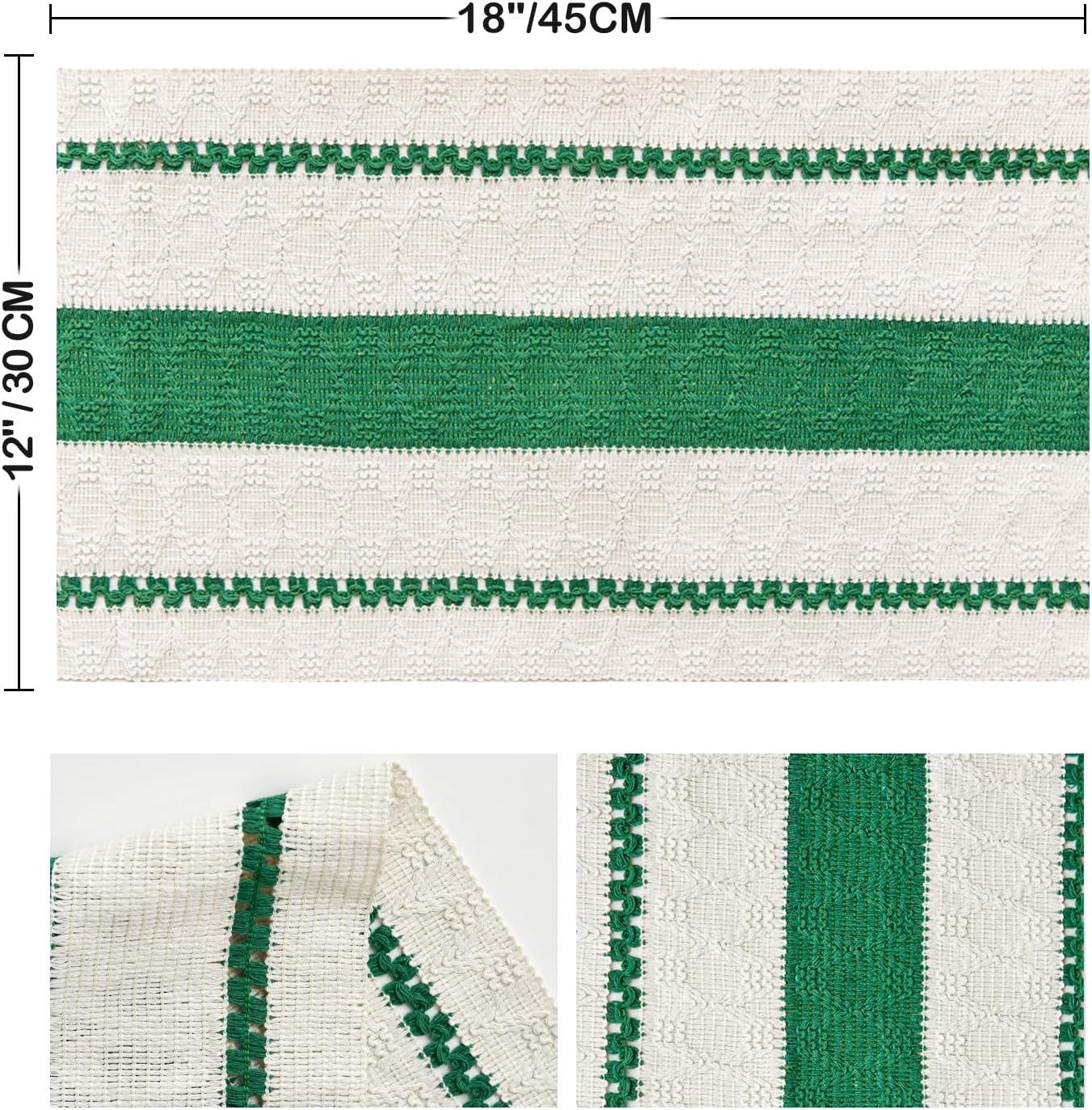 image:imageArtoid Mode Red Farmhouse Woven Rustic Placemats Set of 412x18 Inch Seasonal Holiday Hollow Table Mats Party Kitchen Dining DecorationDark Green