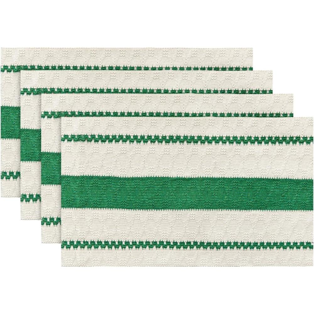 image:imageArtoid Mode Red Farmhouse Woven Rustic Placemats Set of 412x18 Inch Seasonal Holiday Hollow Table Mats Party Kitchen Dining DecorationDark Green