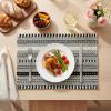 Artoid Mode Black Farmhouse Woven Braided Stripe Placemats Set of 4,12×18 Inch Seasonal Holiday Table Mats Party Kitchen Dining Decoration(Black)
