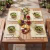 Artoid Mode Black Farmhouse Woven Braided Stripe Placemats Set of 4,12×18 Inch Seasonal Holiday Table Mats Party Kitchen Dining Decoration(Burlap Brown)
