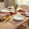 Artoid Mode Black Farmhouse Woven Braided Stripe Placemats Set of 4,12×18 Inch Seasonal Holiday Table Mats Party Kitchen Dining Decoration(Caramel)