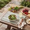 Artoid Mode Black Farmhouse Woven Braided Stripe Placemats Set of 4,12×18 Inch Seasonal Holiday Table Mats Party Kitchen Dining Decoration(Dark Grey)