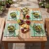 Artoid Mode Black Farmhouse Woven Braided Stripe Placemats Set of 4,12×18 Inch Seasonal Holiday Table Mats Party Kitchen Dining Decoration(Emerald)