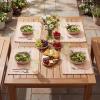 Artoid Mode Black Farmhouse Woven Braided Stripe Placemats Set of 4,12×18 Inch Seasonal Holiday Table Mats Party Kitchen Dining Decoration(Pink)