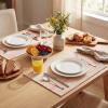 Artoid Mode Black Farmhouse Woven Braided Stripe Placemats Set of 4,12×18 Inch Seasonal Holiday Table Mats Party Kitchen Dining Decoration(Pink)