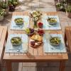 Artoid Mode Black Farmhouse Woven Braided Stripe Placemats Set of 4,12×18 Inch Seasonal Holiday Table Mats Party Kitchen Dining Decoration(Sky Blue)