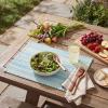 Artoid Mode Black Farmhouse Woven Braided Stripe Placemats Set of 4,12×18 Inch Seasonal Holiday Table Mats Party Kitchen Dining Decoration(Sky Blue)