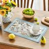 Artoid Mode Blue Birds Flowers Blossom Placemats Set of 4, 12×18 Inch Table Mats for Table Runner Party Kitchen Dining Decoration(Blue)