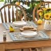 Artoid Mode Blue Birds Flowers Blossom Placemats Set of 4, 12×18 Inch Table Mats for Table Runner Party Kitchen Dining Decoration(Blue)