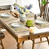 Artoid Mode Blue Birds Flowers Blossom Placemats Set of 4, 12×18 Inch Table Mats for Table Runner Party Kitchen Dining Decoration(Camel)