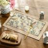 Artoid Mode Blue Birds Flowers Blossom Placemats Set of 4, 12×18 Inch Table Mats for Table Runner Party Kitchen Dining Decoration(Camel)