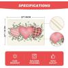 Artoid Mode Buffalo Plaid Eucalyptus Hearts Valentine Placemats Set of 2, 12×18 Inch Anniversary Wedding Table Mats for Party Kitchen Dining(Pink/Beige)
