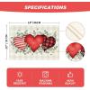 Artoid Mode Buffalo Plaid Eucalyptus Hearts Valentine Placemats Set of 2, 12×18 Inch Anniversary Wedding Table Mats for Party Kitchen Dining(Red/Beige)