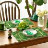 Artoid Mode Buffalo Plaid Shamrock St. Patrick’s Day Placemats Set of 4, 12×18 Inch Seasonal Spring Table Mats for Party Kitchen Dining Decoration