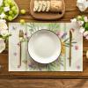 Artoid Mode Green Daisy Leaf Spring Placemats Set of 4, 12×18 Inch Seasonal Summer Holiday Pastoral Table Mats for Party Kitchen Dining Decoration(Green)