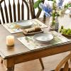 Artoid Mode Green Daisy Leaf Spring Placemats Set of 4, 12×18 Inch Seasonal Summer Holiday Pastoral Table Mats for Party Kitchen Dining Decoration(Green)