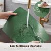 Artoid Mode Green Faux Leather Placemats Set of 4, 15 Inch Waterproof Wipeable Heat Resistant Vinyl Place Mats, Reversible Table Mats for St. Patrick’s Day Dining Decor(Green)