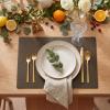 Artoid Mode Green Faux Leather Placemats Set of 4, 15 Inch Waterproof Wipeable Heat Resistant Vinyl Place Mats, Reversible Table Mats for St. Patrick’s Day Dining Decor(Coffee)
