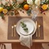 Artoid Mode Green Faux Leather Placemats Set of 4, 15 Inch Waterproof Wipeable Heat Resistant Vinyl Place Mats, Reversible Table Mats for St. Patrick’s Day Dining Decor(Brown)