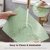 Artoid Mode Green Faux Leather Placemats Set of 4, 15 Inch Waterproof Wipeable Heat Resistant Vinyl Place Mats, Reversible Table Mats for St. Patrick’s Day Dining Decor(Sage)