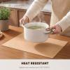 Artoid Mode Green Faux Leather Placemats Set of 4, 15 Inch Waterproof Wipeable Heat Resistant Vinyl Place Mats, Reversible Table Mats for St. Patrick’s Day Dining Decor(Pink)