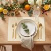 Artoid Mode Green Faux Leather Placemats Set of 4, 15 Inch Waterproof Wipeable Heat Resistant Vinyl Place Mats, Reversible Table Mats for St. Patrick’s Day Dining Decor(Beige)