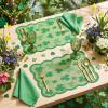 Artoid Mode Lucky Shamrocks Lace St. Patrick’s Day Placemats Set of 2, 12×18 Inch Spring Table Mats for Party Kitchen Dining Decoration(Green)