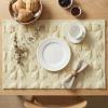 Artoid Mode Pink Bows Spring Placemats Set of 4, 12×18 Inch Soft Plush Faux Fur Wool Holiday Table Mats for Party Kitchen Dining Decoration(Beige)