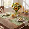 Artoid Mode Pink Dahlia Lace Placemats Set of 4, 12×18 Inch Table Mats for Wedding Anniversary Party Dining Table Decoration(Green)