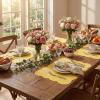 Artoid Mode Pink Dahlia Lace Placemats Set of 4, 12×18 Inch Table Mats for Wedding Anniversary Party Dining Table Decoration(Yellow)