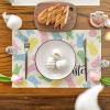 Artoid Mode Rabbit Bunny Happy Easter Placemats Set of 4, 12×18 Inch Seasonal Spring Holiday Table Mats for Party Kitchen Dining Decoration(Beige)