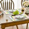 Artoid Mode Rabbit Bunny Happy Easter Placemats Set of 4, 12×18 Inch Seasonal Spring Holiday Table Mats for Party Kitchen Dining Decoration(Beige)