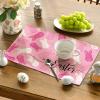 Artoid Mode Rabbit Bunny Happy Easter Placemats Set of 4, 12×18 Inch Seasonal Spring Holiday Table Mats for Party Kitchen Dining Decoration(Pink)