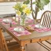 Artoid Mode Rabbit Bunny Happy Easter Placemats Set of 4, 12×18 Inch Seasonal Spring Holiday Table Mats for Party Kitchen Dining Decoration(Pink)