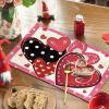 Artoid Mode Red Dot Heart Love Valentine Placemats Set of 4, 12×18 Inch Wedding Anniversary Table Mats for Party Kitchen Dining Decoration(Pink)
