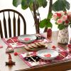 Artoid Mode Red Dot Heart Love Valentine Placemats Set of 4, 12×18 Inch Wedding Anniversary Table Mats for Party Kitchen Dining Decoration(Pink)
